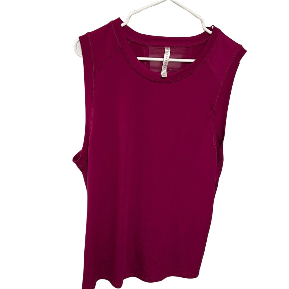 Fabletics Berry Sleeveless Muscle Tee Workout Size Xl Guc